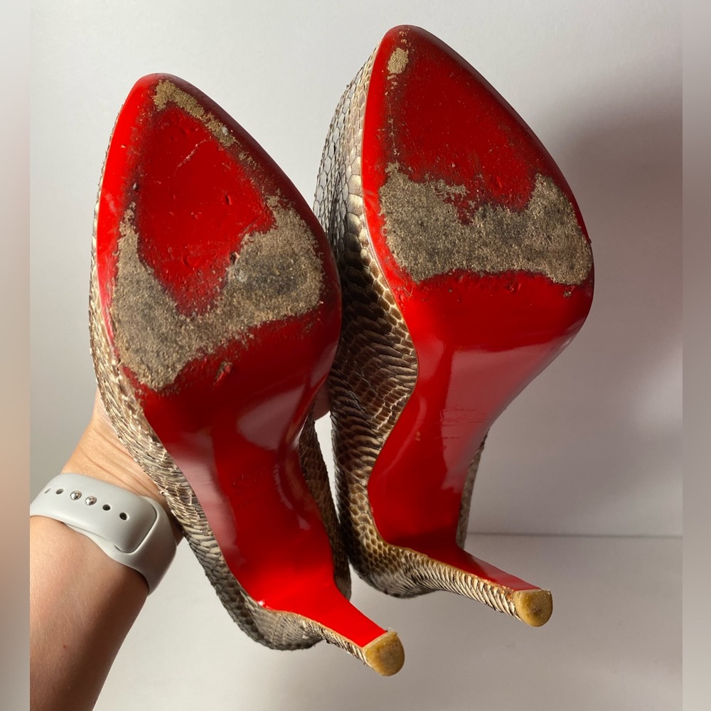 Christian Louboutin Daf daffodil heels pumps snake 39 8.5 - Picture 9 of 10